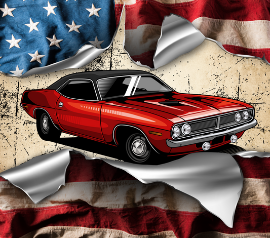 { Distressed American flag car } Sublimation Tumblers