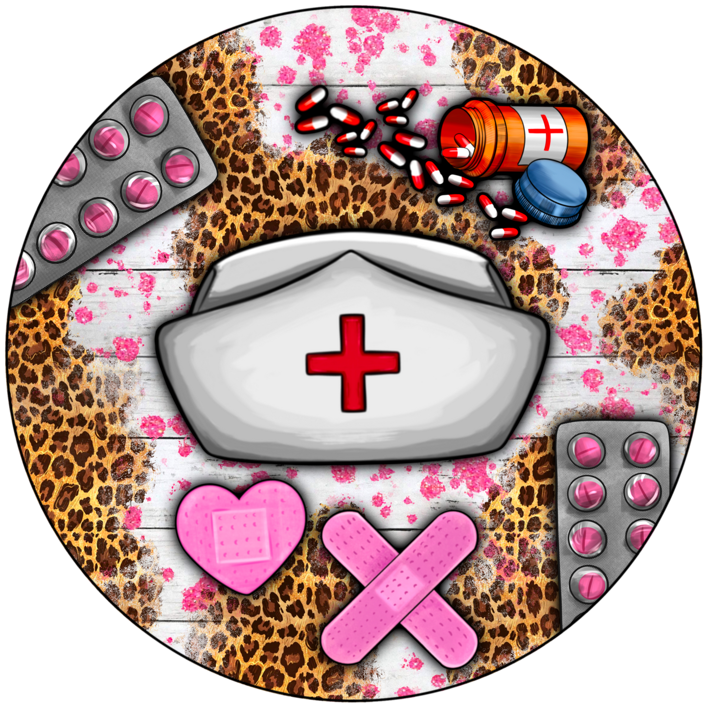 nurse hat/leopard car coaster