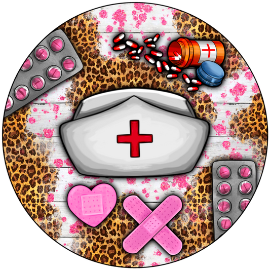 nurse hat / leopard print