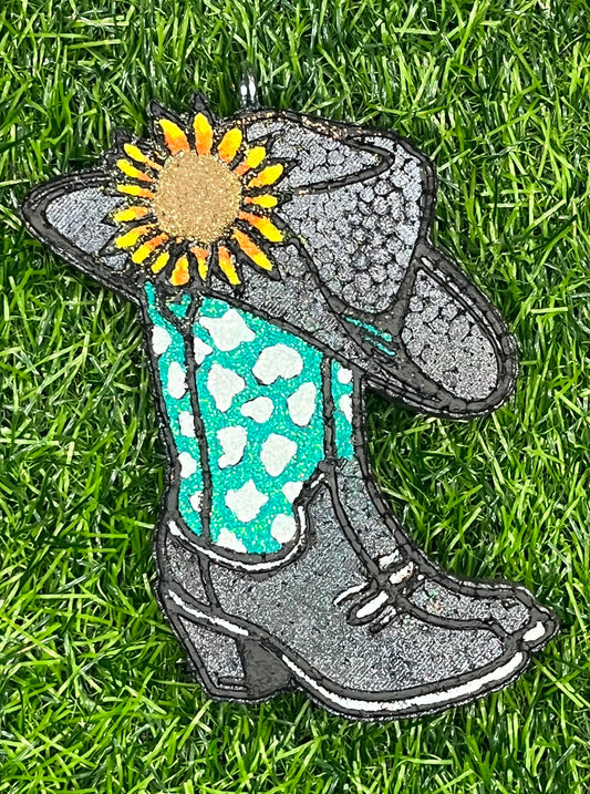 {sunflower hat cowprint boots} All Freshie Sizes