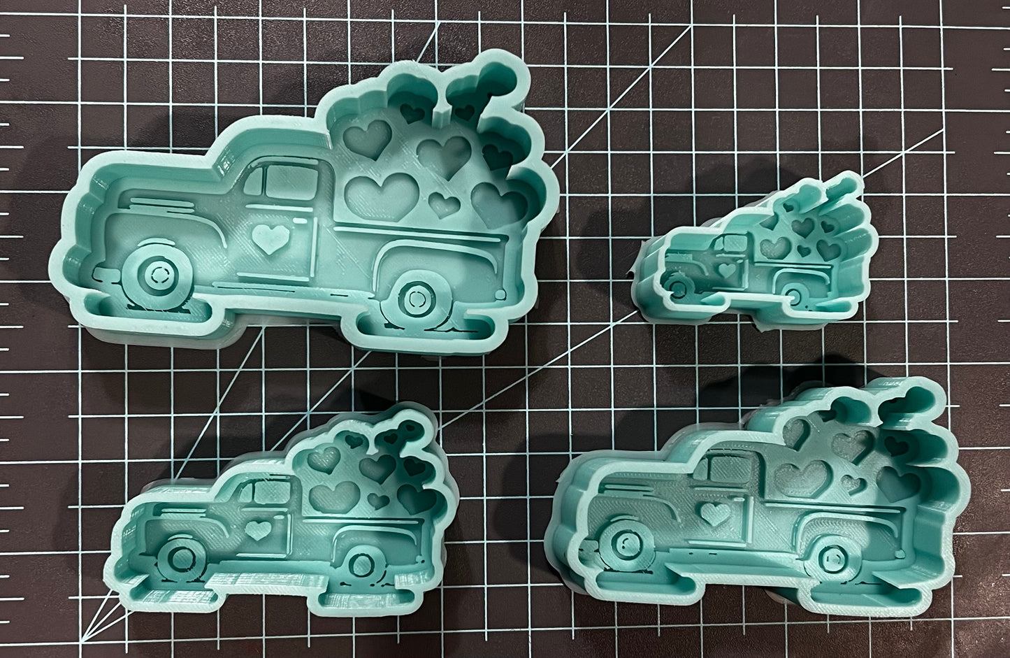 {Multi-Heart Truck} Silicone Mold