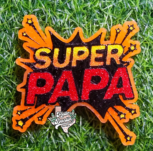 {comic super papa} Silicone Mold