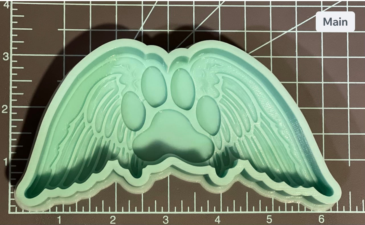 {Paw Print with Wings} Silicone Mold