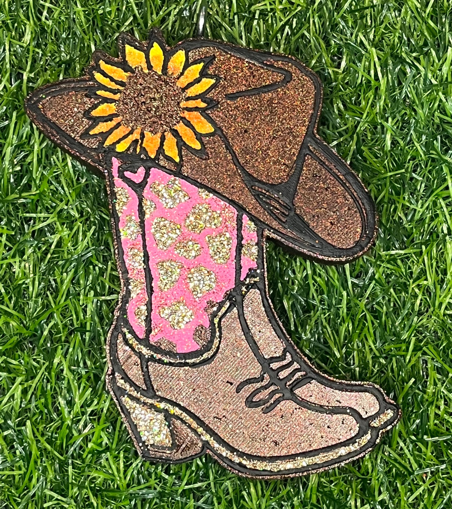 {sunflower hat cowprint boots} All Freshie Sizes