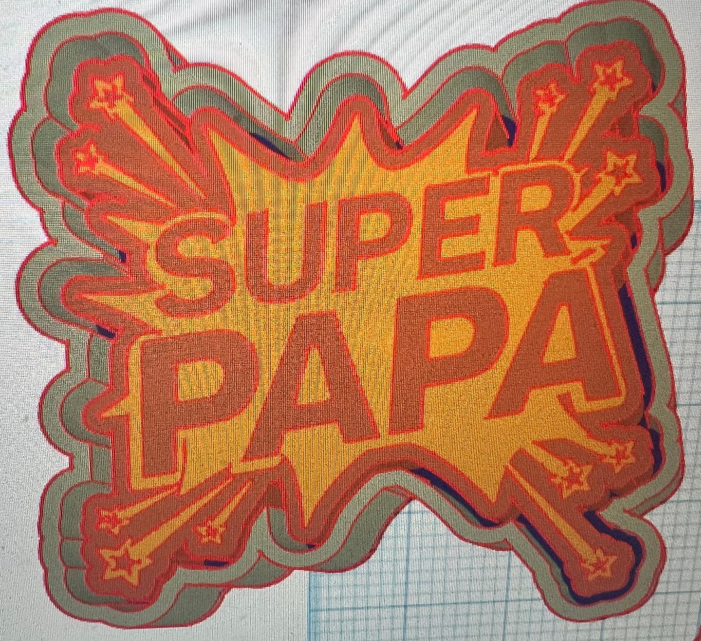 {comic super papa} Silicone Mold