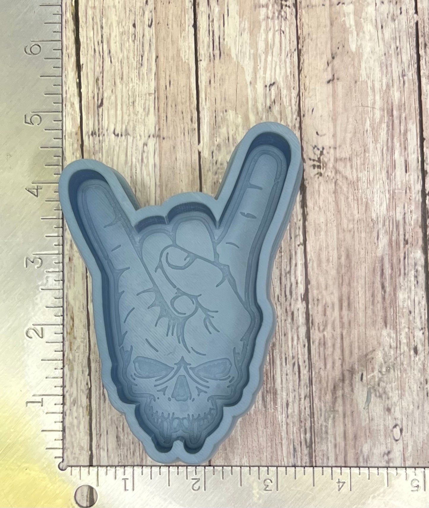 { Skull rock horns } Silicone Mold