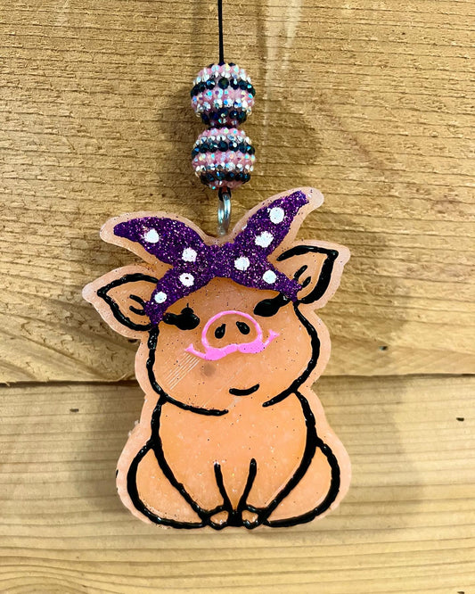 {Pig with bow} Vent through Large Set Freshie Sizes